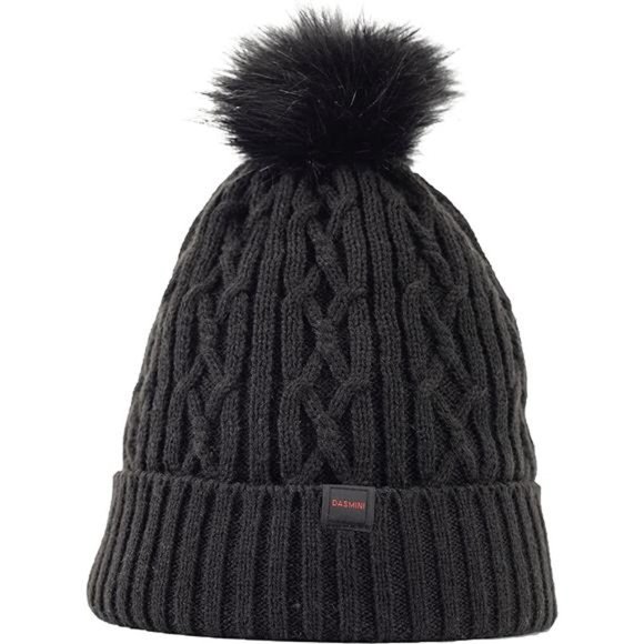 DASMINI Women/Girls Thick Warm Winter Hat & Infinity Scarf Set with Faux Fur Pom main image 2